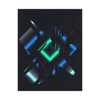 Abstract Techno Blue Poster - Cyberpunk Digital Art Print