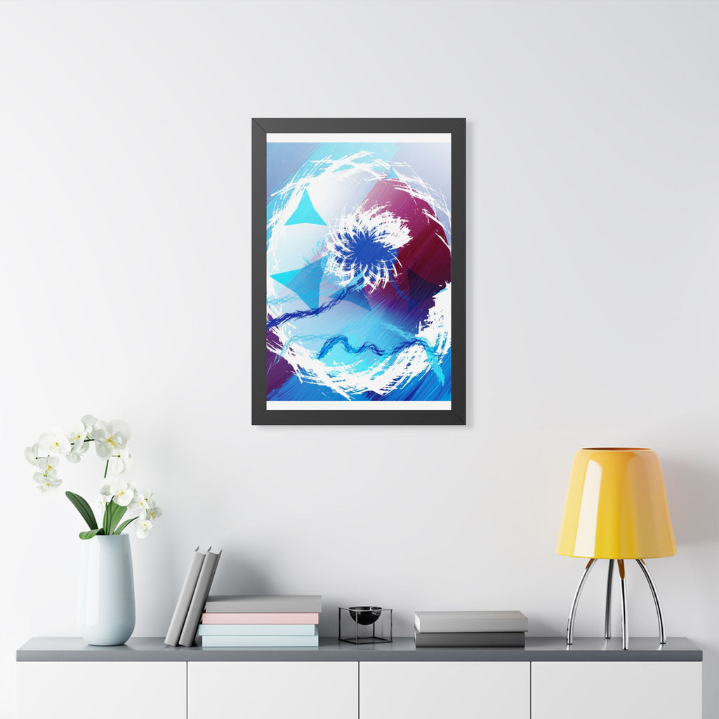 Geometry Portal Framed Poster - Modern Abstract Sci-Fi Wall Art
