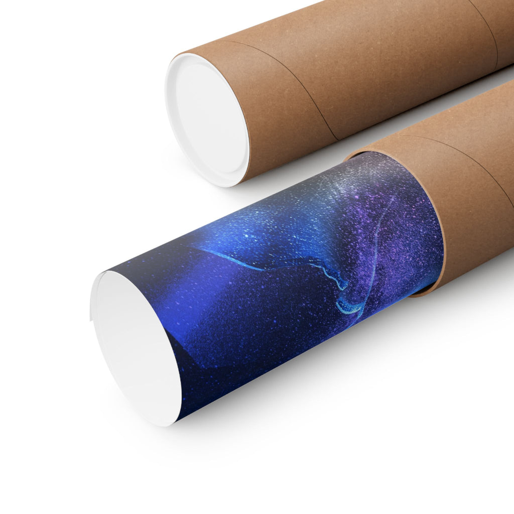 Figure in Space Poster - Cosmic Silhouette Art Print