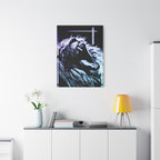 CRT Lion Retro Wave Canvas Art - 80s Vaporwave Neon Decor