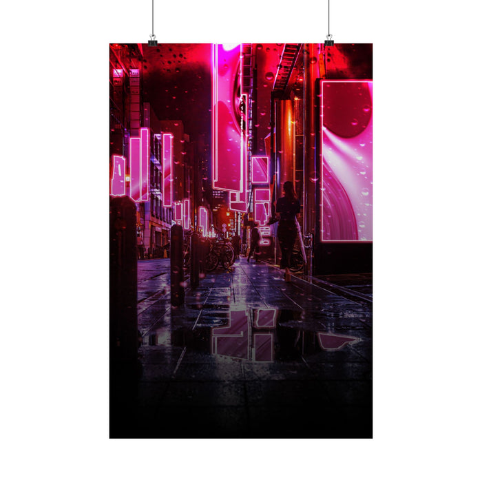 Japanese City Punk FX.3 Poster - Neon Tokyo Night Art Print