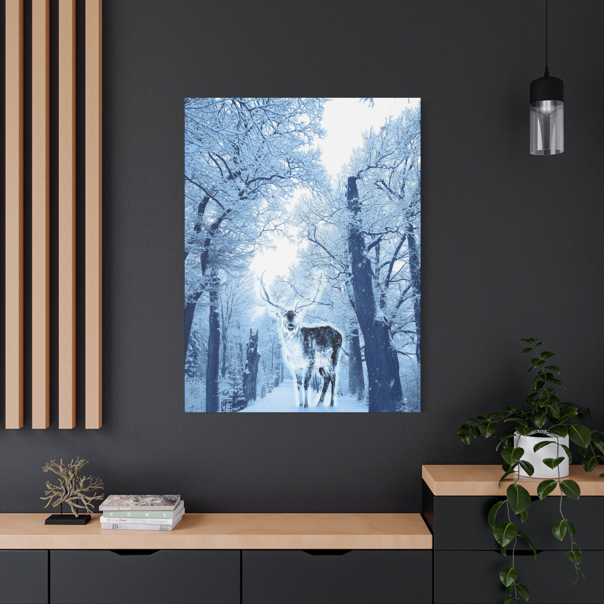 Cosmic Deer Canvas Wall Art - Celestial Animal Decor