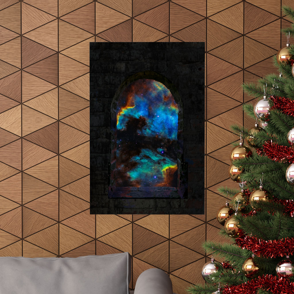 Stellar Castle Window Poster - Galaxy Cosmos Art Print
