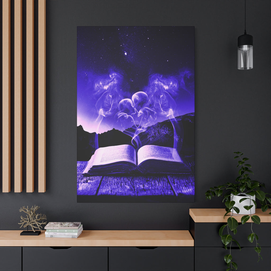 Magic Book Love Spell Canvas Wall Art - Witchy Fantasy Decor