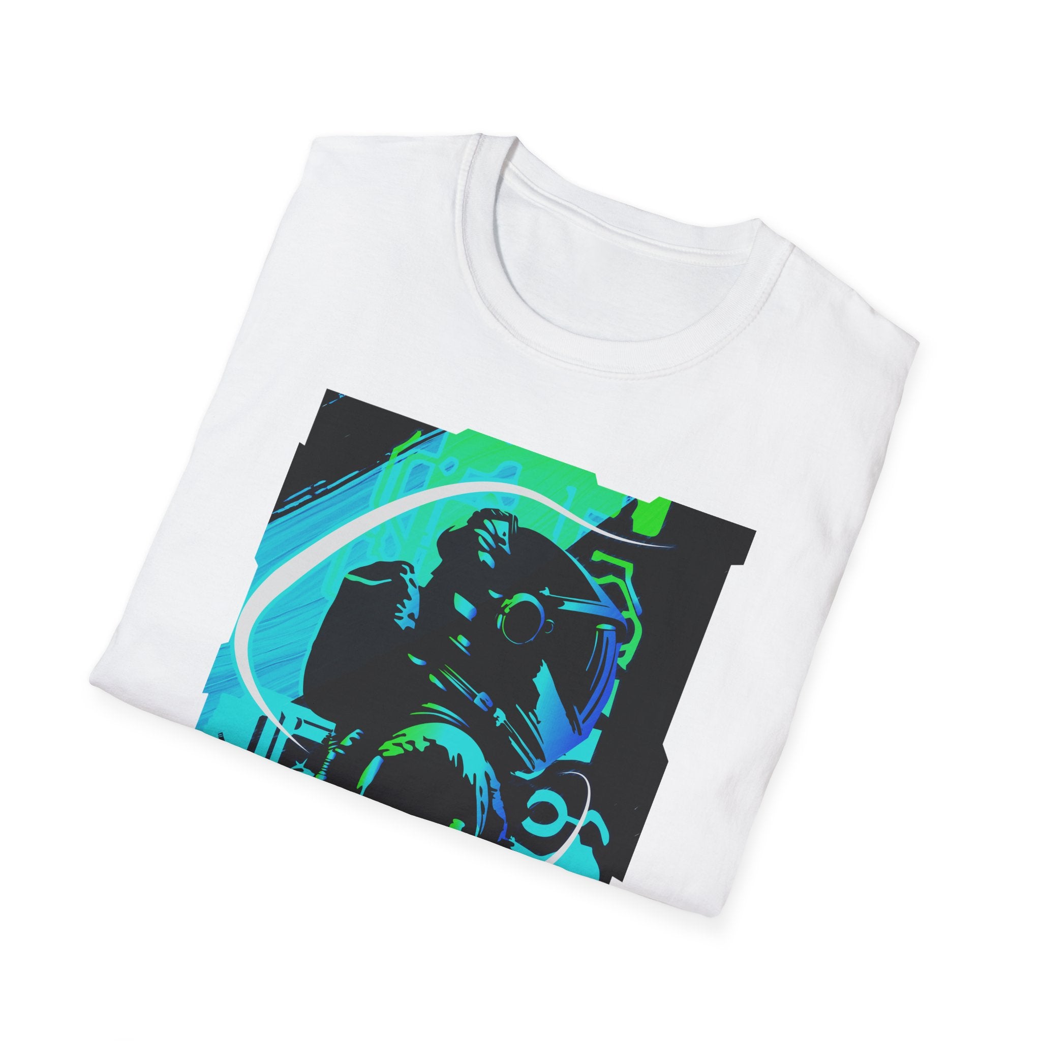 Grunge Paint Blast Astronaut Graphic Tee - Splatter Space Shirt