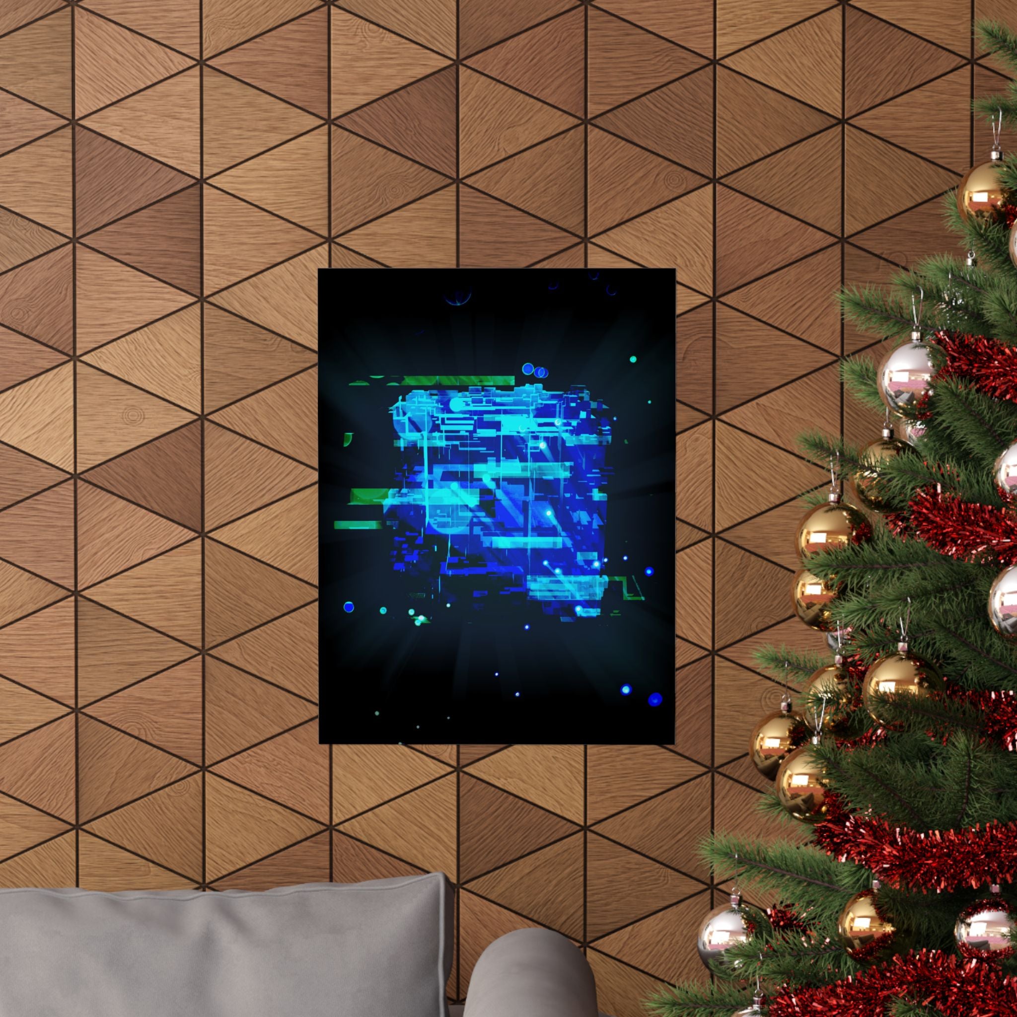 Vibrant Data Cube Matte Vertical Poster - Stunning Digital Art for Home Decor