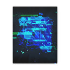The Data Cube Sci-Fi Cyberpunk Canvas Art | Abstract Tech Futuristic Digital Wall Decor