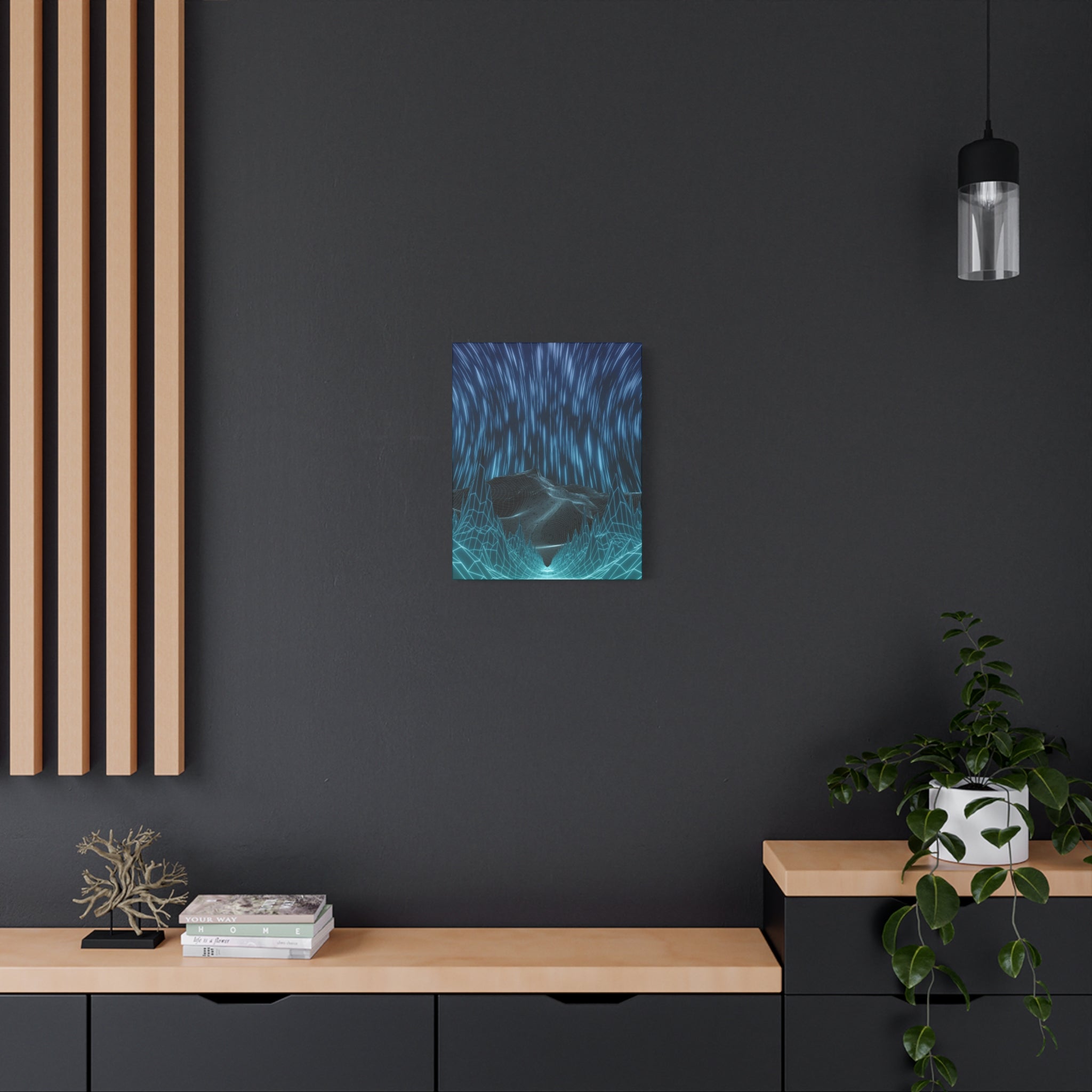 Cyber Wave Escape Canvas Art - Futuristic Neon Synthwave Decor
