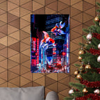 Japanese City Punk FX.2 Koi Attack Poster - Neon Cyberpunk Art Print