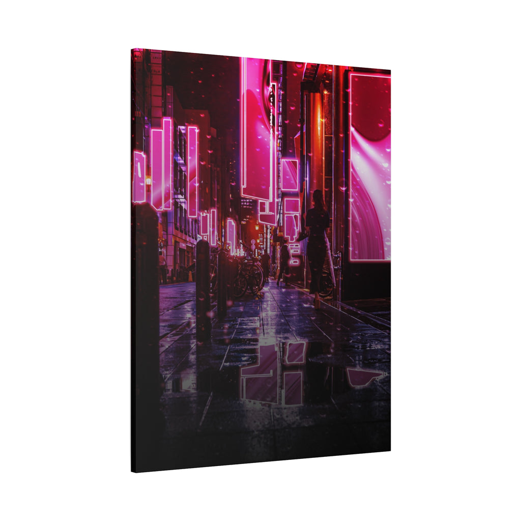 Japanese City Punk FX.3 Canvas Wall Art - Cyberpunk Tokyo Street Decor