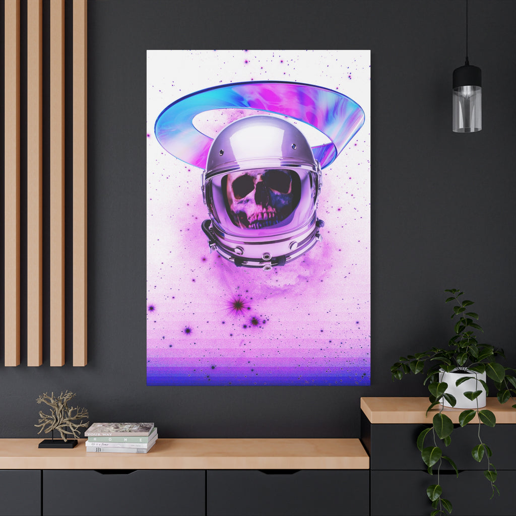 Astronaut Skeleton Skull Canvas Wall Art - Dark Space Skull Decor