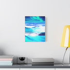 Starry Mountain Sky Canvas Wall Art - Aurora Borealis Decor