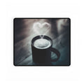 Coffee Love Latte Heart Desk Mat - Cafe Aesthetic Mouse Pad