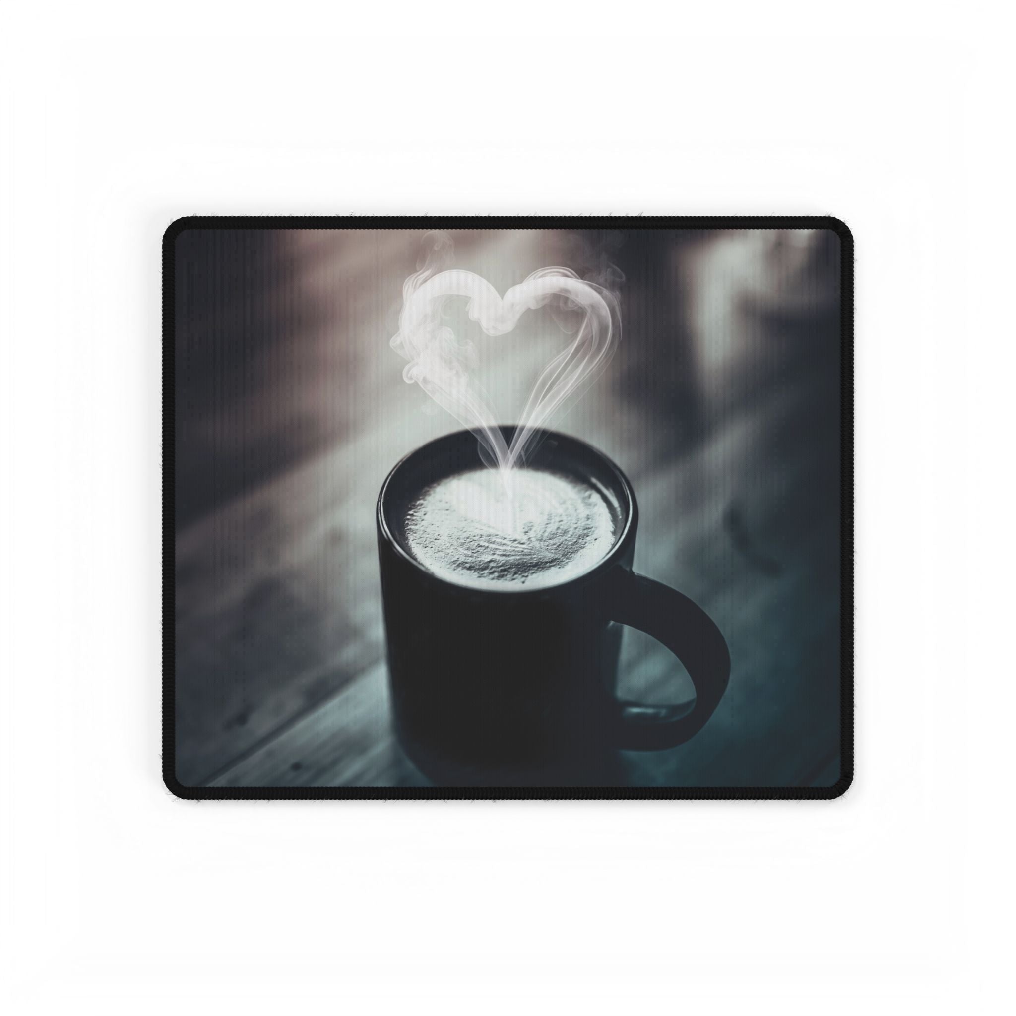 Coffee Love Latte Heart Desk Mat - Cafe Aesthetic Mouse Pad