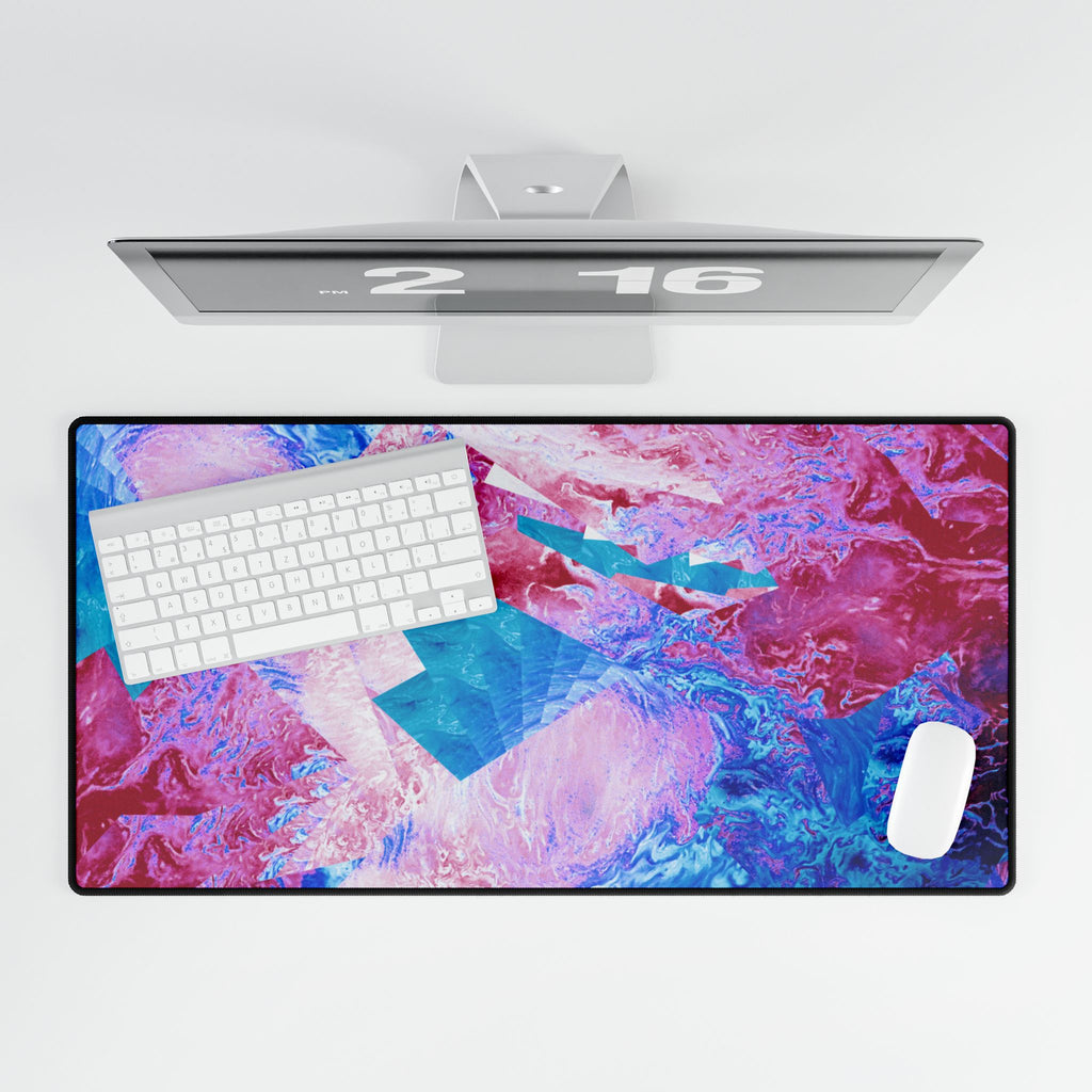 Trippy Pink and Blue Fractal Psychedelic Flow Mousepad