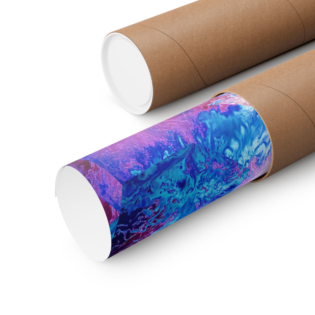 Trippy pink and blue Fractal Matte Poster Print