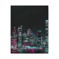 Cyberpunk Harbor Canvas Wall Art - Futuristic Sci-Fi City Decor