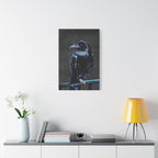 Blue Crow Canvas Wall Art - Surreal Raven Bird Decor