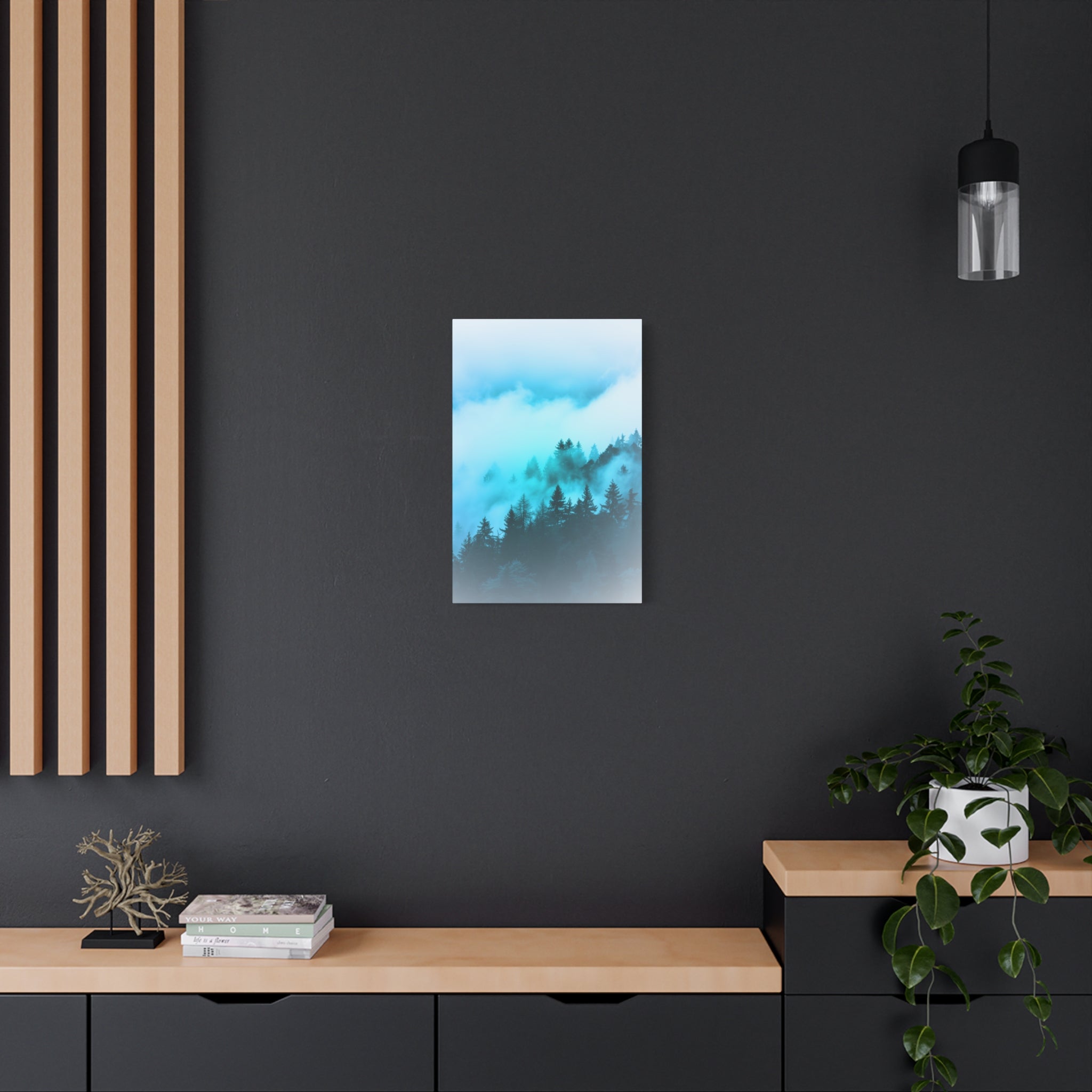Blue Mountain Fog Canvas Art - Tranquil Blue Ridge Decor
