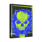 Skull of Mental Fire Canvas Wall Art - Psychedelic Gothic Decor
