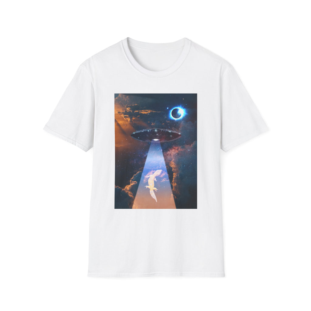 Space Lizards Graphic Tee - Lizard Being Abducted Ufo Shirt