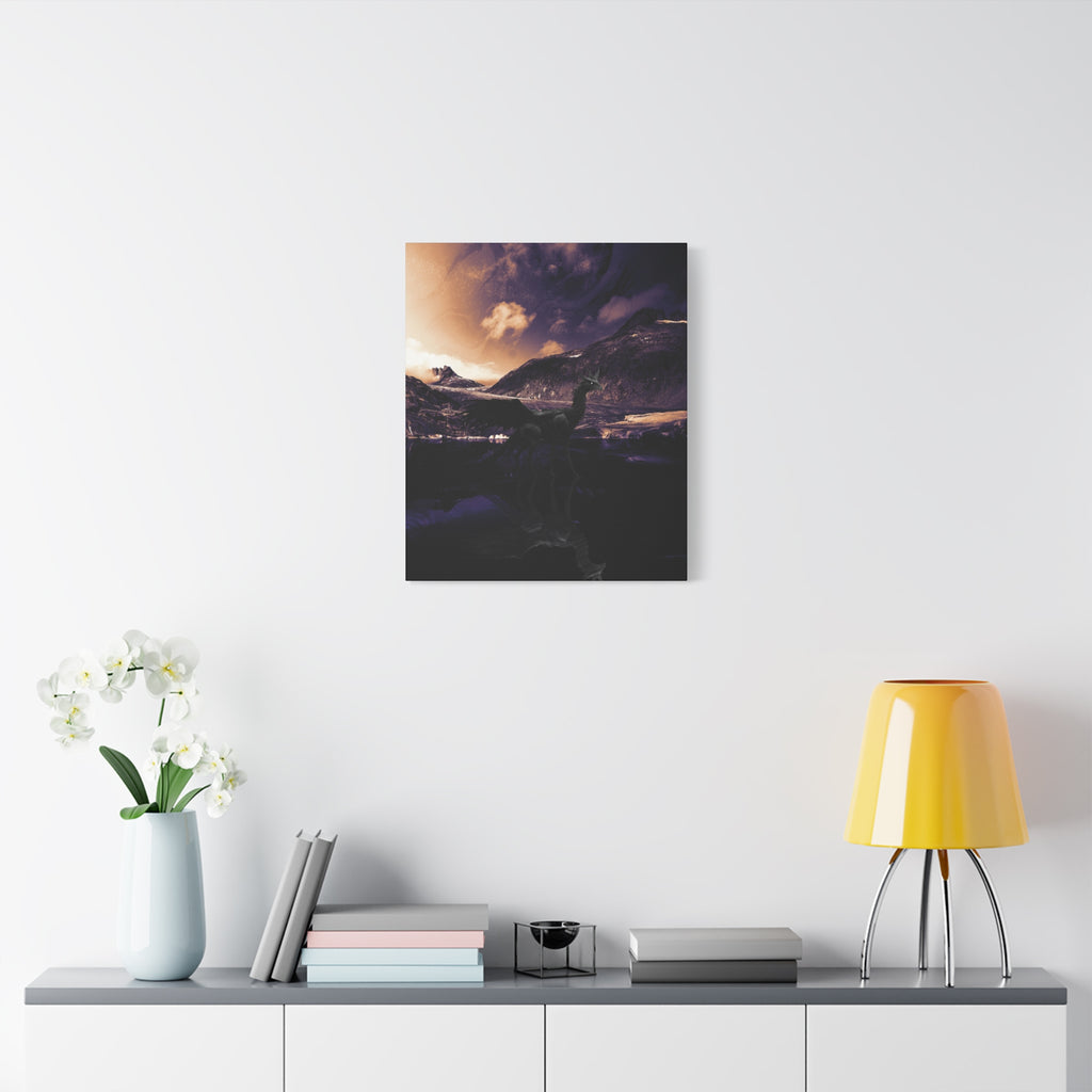 Baby Winged Dragon Canvas Wall Art - Fantasy Creature Decor