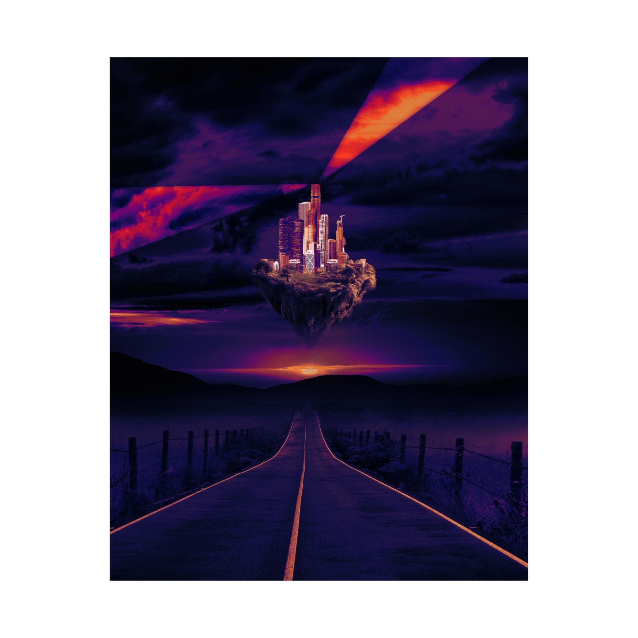 Abandoned Desert City Poster - Dystopian Sci-Fi Art Print