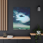 Sunset Space Mountains Canvas Art | Retro Vaporwave Galactic Landscape Wall Decor
