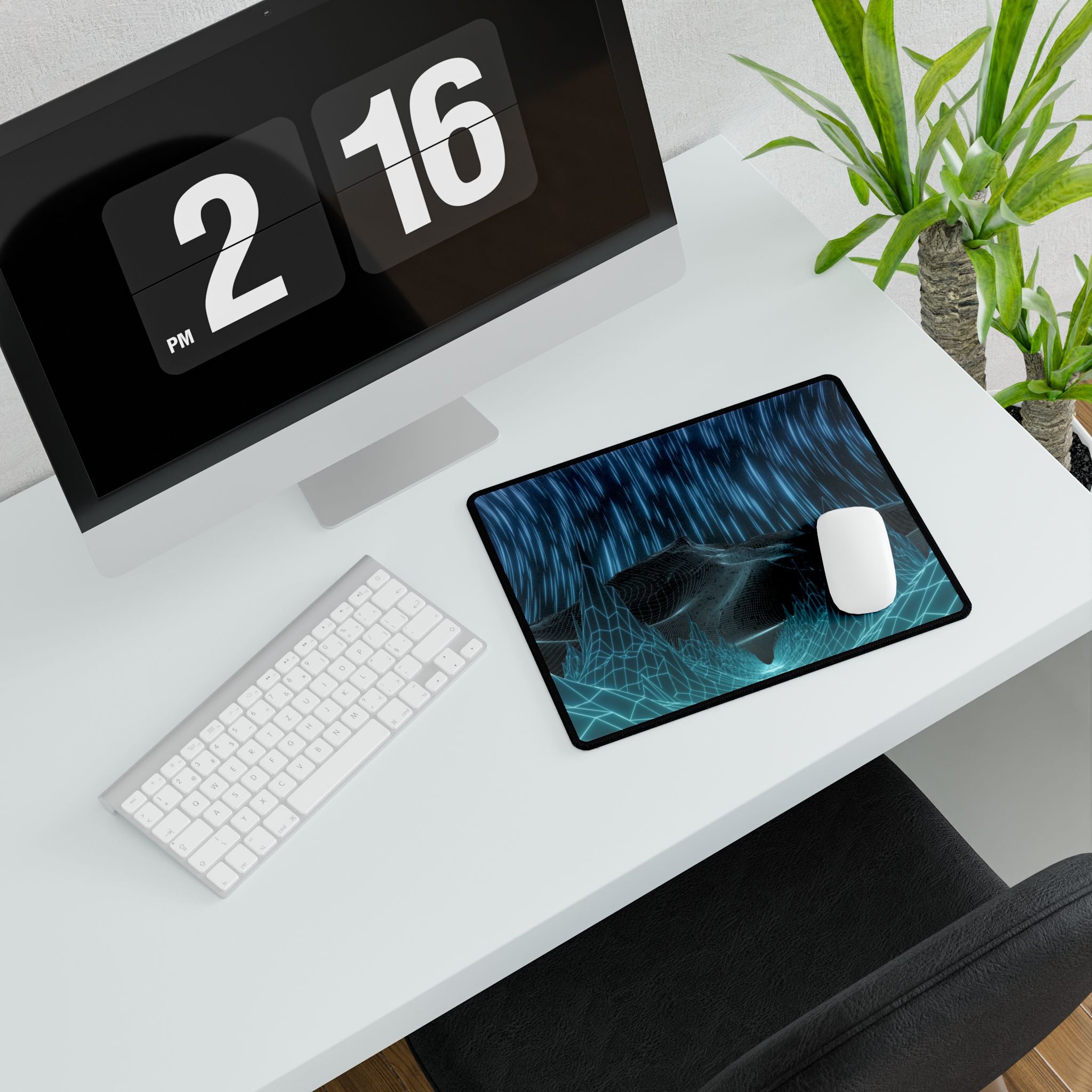 Cyber Wave Escape Synthwave Gaming Desk Mat