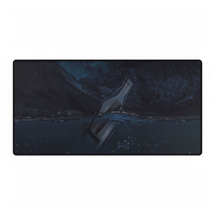 Unknown Message In A Bottle Lost Ocean Mystery Desk Mat Mousepad