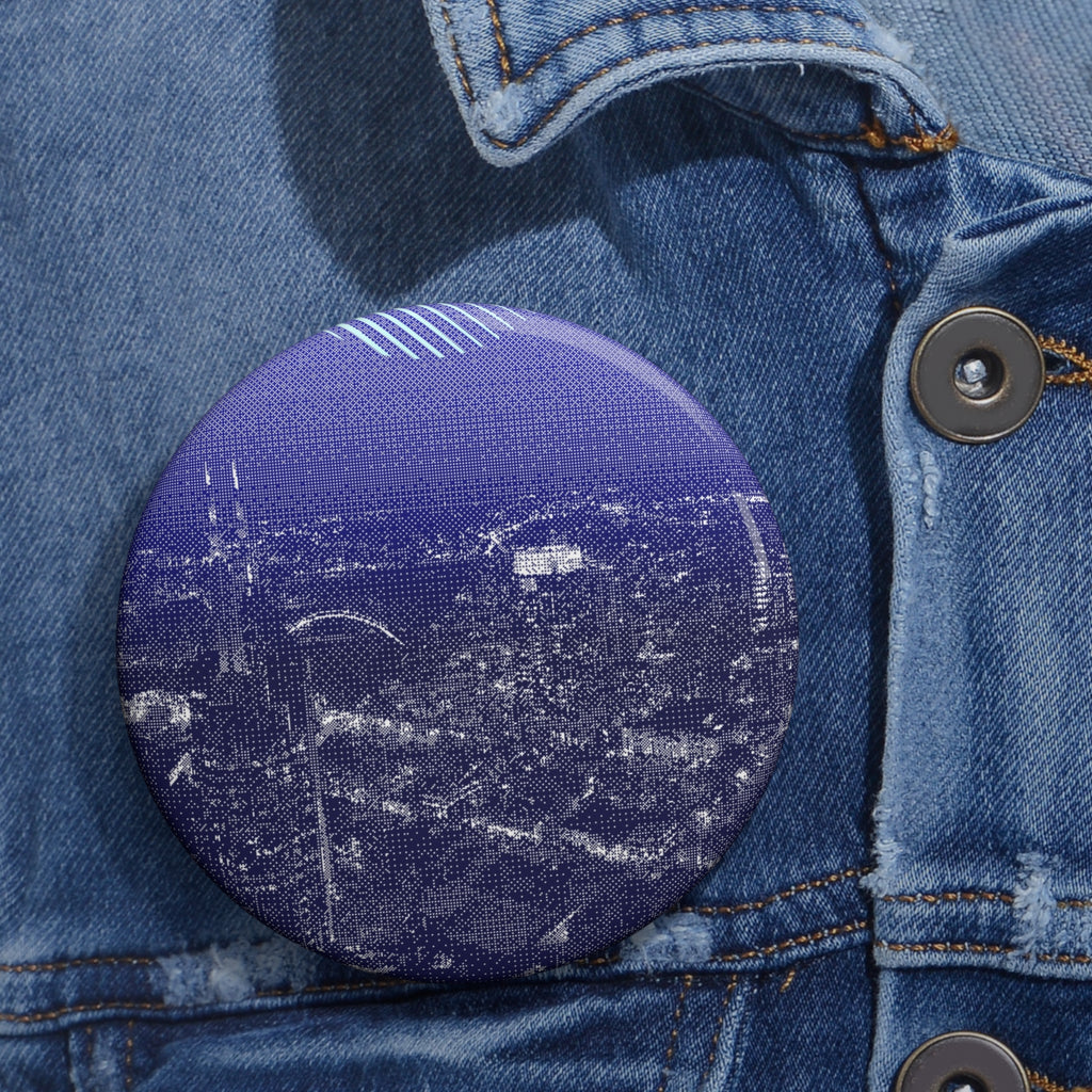 Nashville Skyline Pin - Sunset Cityscape Art Button