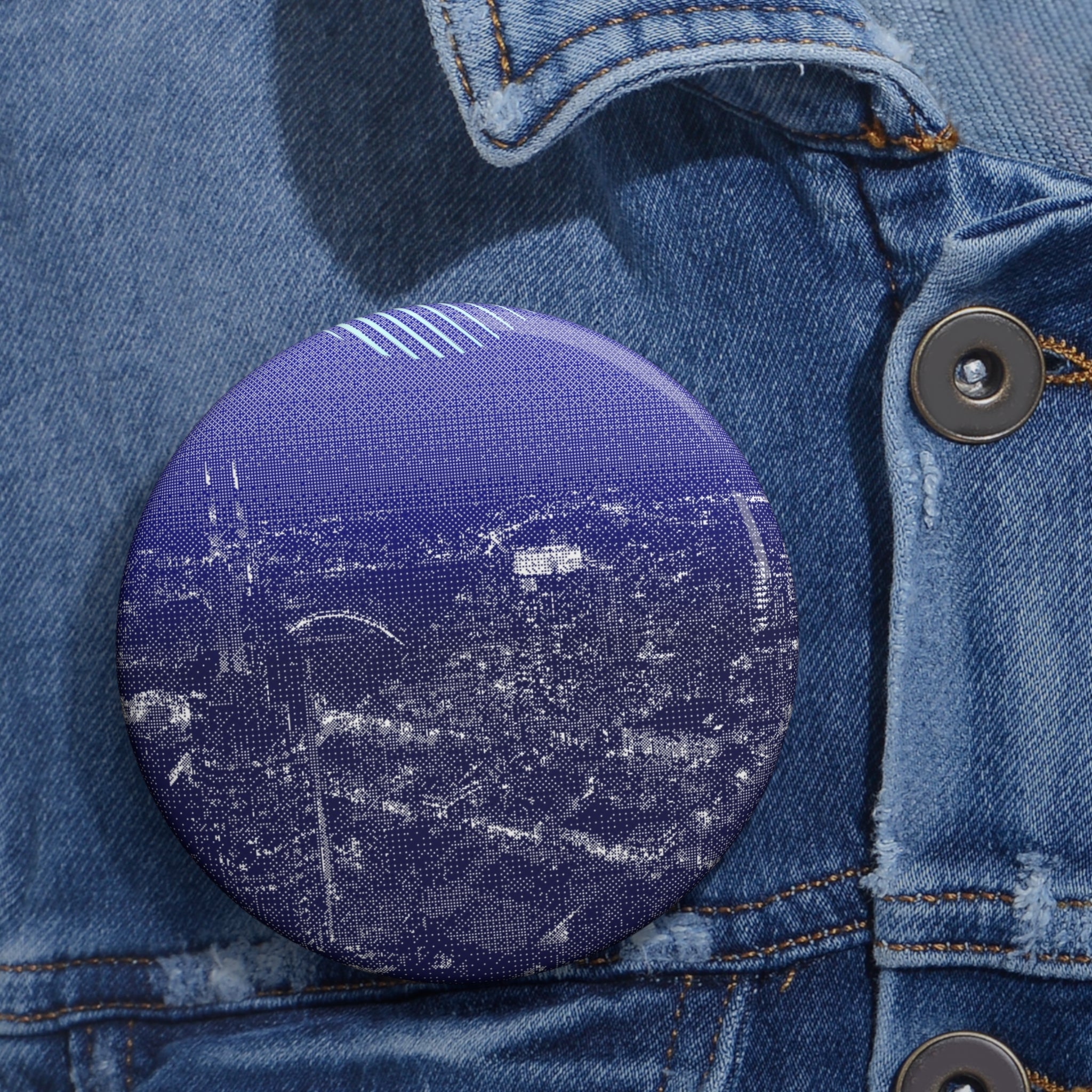 Nashville Skyline Pin - Sunset Cityscape Art Button