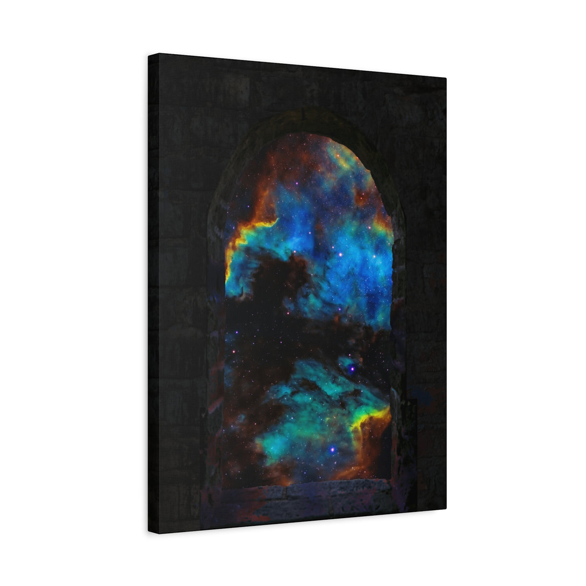 Stellar Castle Window Canvas Wall Art - Galaxy Cosmos Decor