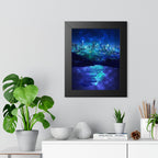 Cosmic Frosted City Skyline Poster - Galactic Winter Cityscape