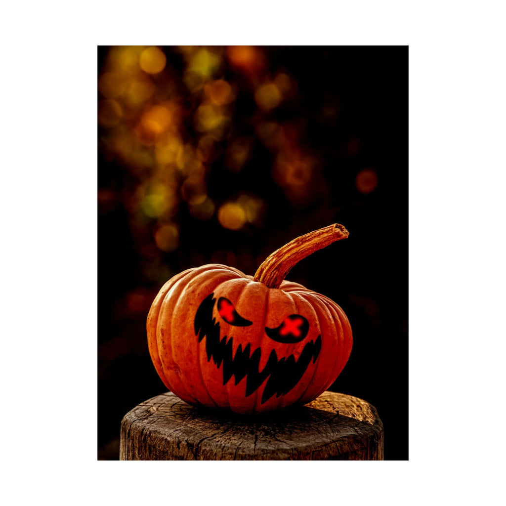 Spooky Pumpkin Nightmare Halloween Vertical Art Prints Seasonal Wall Decor