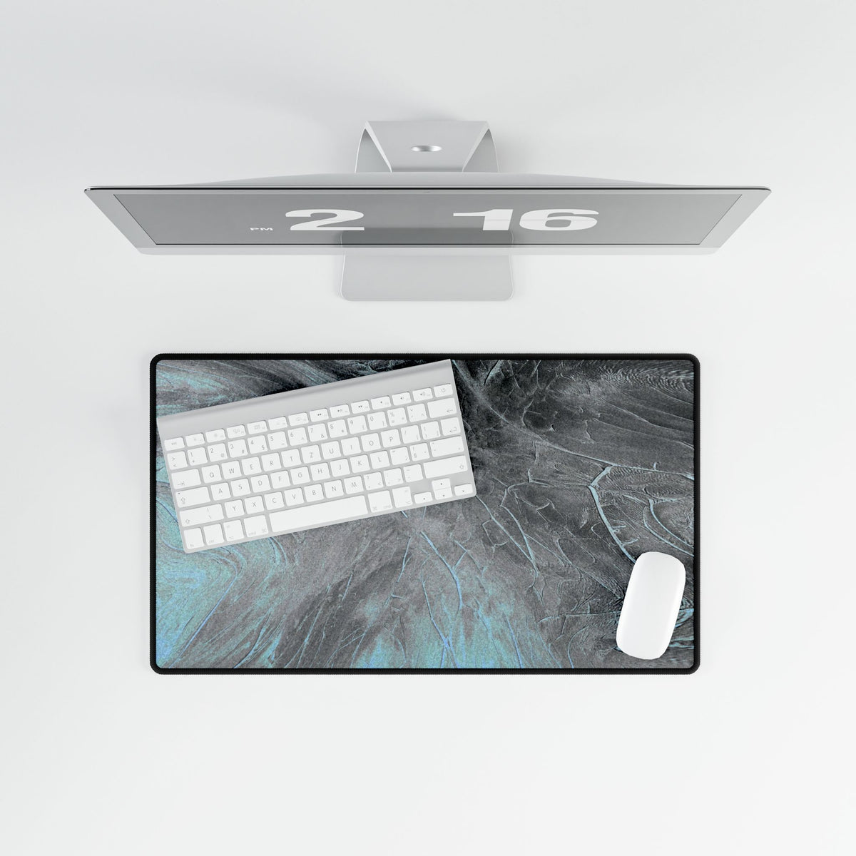 From The Ashes Desk Mat - Black Grey Abstract Mouse Pad