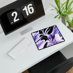 Purple Night Desk Mat - Swirling Black Abstract Mouse Pad