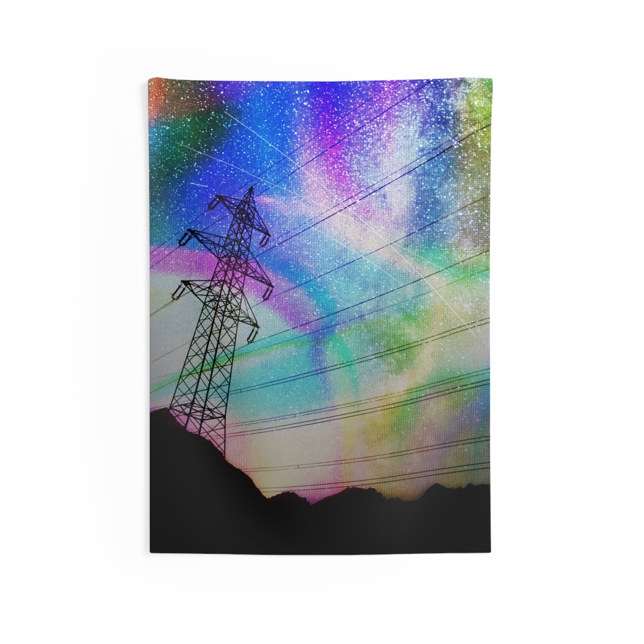 Solar Storm Tapestry - Vibrant Abstract Nebula Wall Hanging