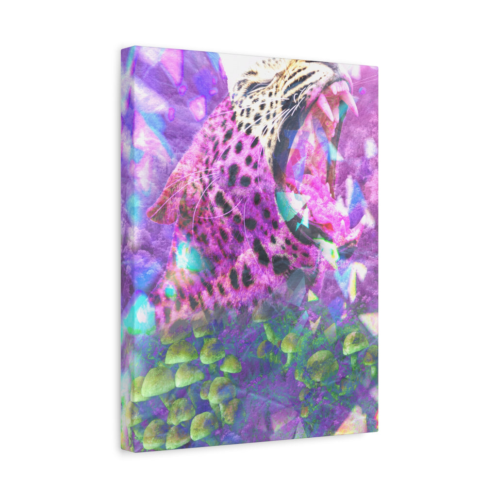 Vibrant Roaring Leopard Matte Canvas Wall Art
