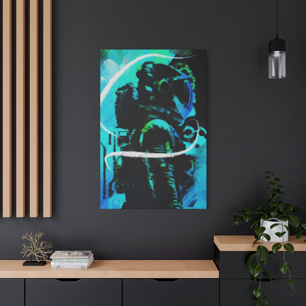 Grunge Space Man Canvas Art - Urban Graffiti Astronaut Decor