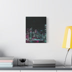 Cyberpunk Harbor Canvas Wall Art - Futuristic Sci-Fi City Decor