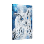 Frost Owl Canvas Wall Art - Winter Animal Fantasy Nature Decor