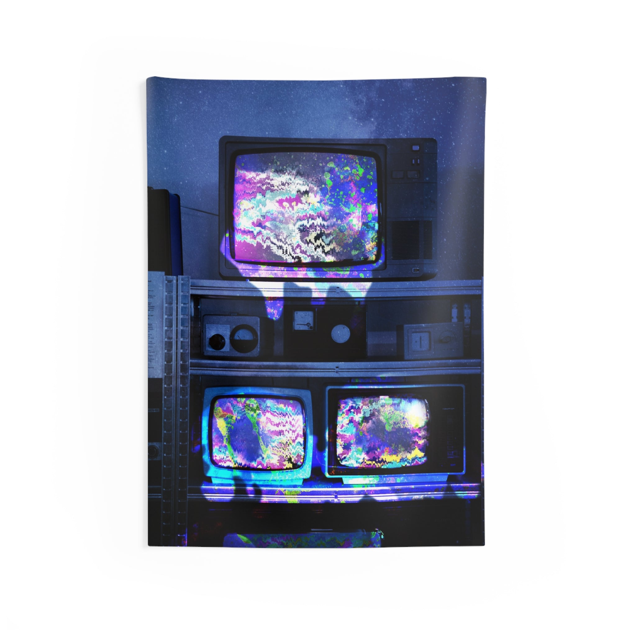Digital Escape Tapestry - Abstract Tech Wall Hanging
