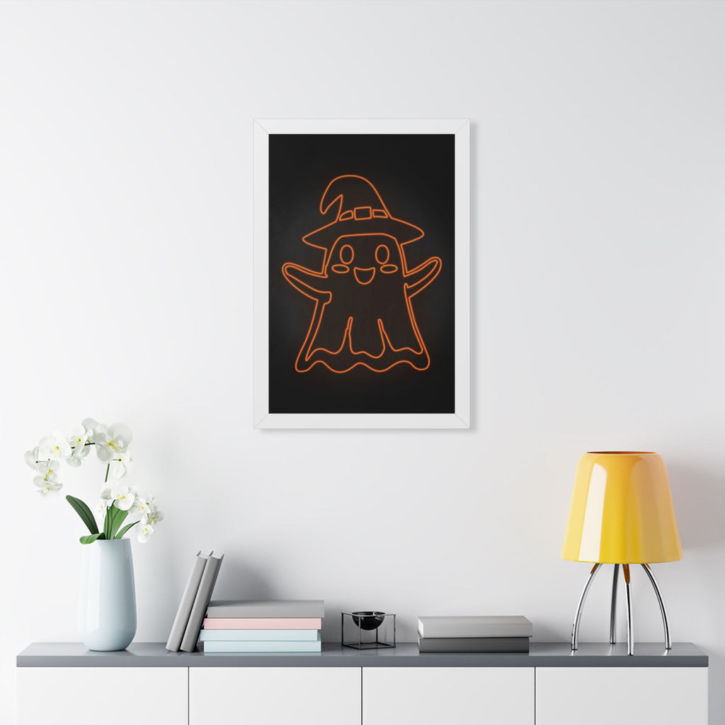 Cute Ghost Framed Poster - Halloween Kids Room Wall Art