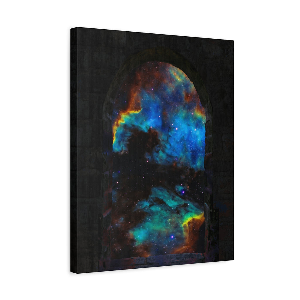 Stellar Castle Window Canvas Wall Art - Galaxy Cosmos Decor