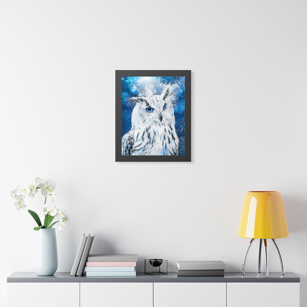 Frost Owl Poster - Ethereal Winter Woodland Art Print
