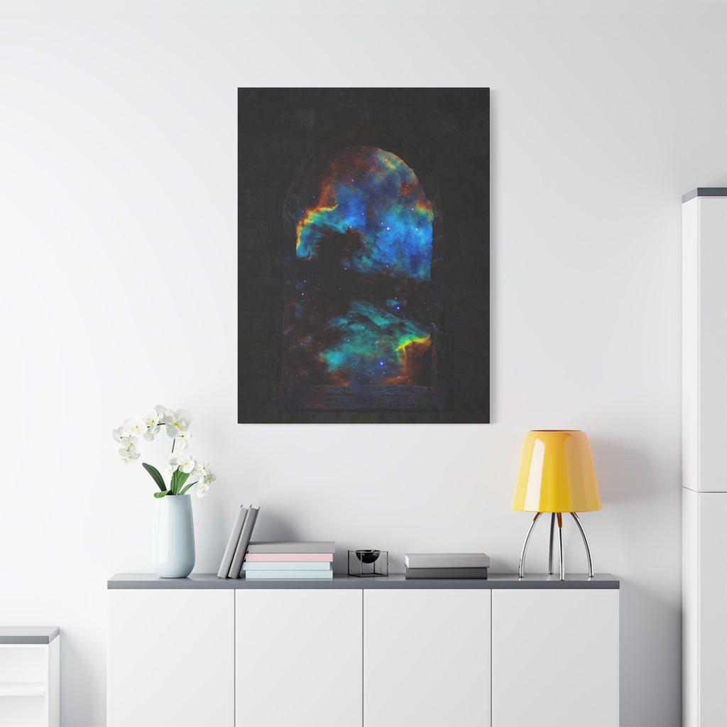Stellar Castle Window Canvas Wall Art - Galaxy Cosmos Decor