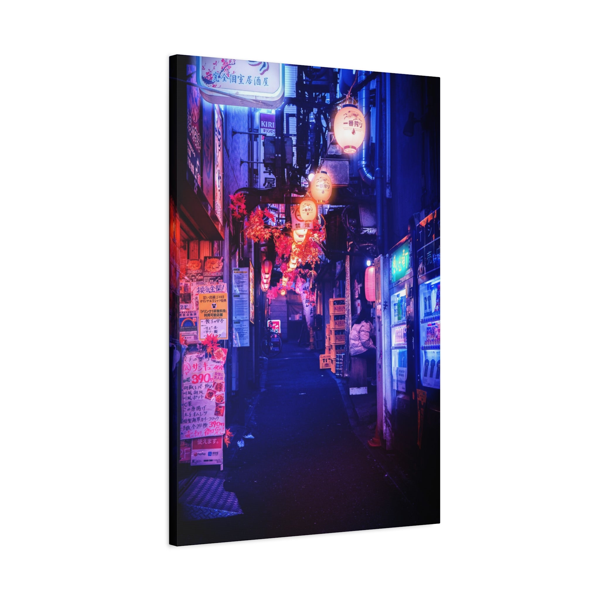 Japanese City Punk FX Canvas Wall Art - Cyberpunk Street Decor
