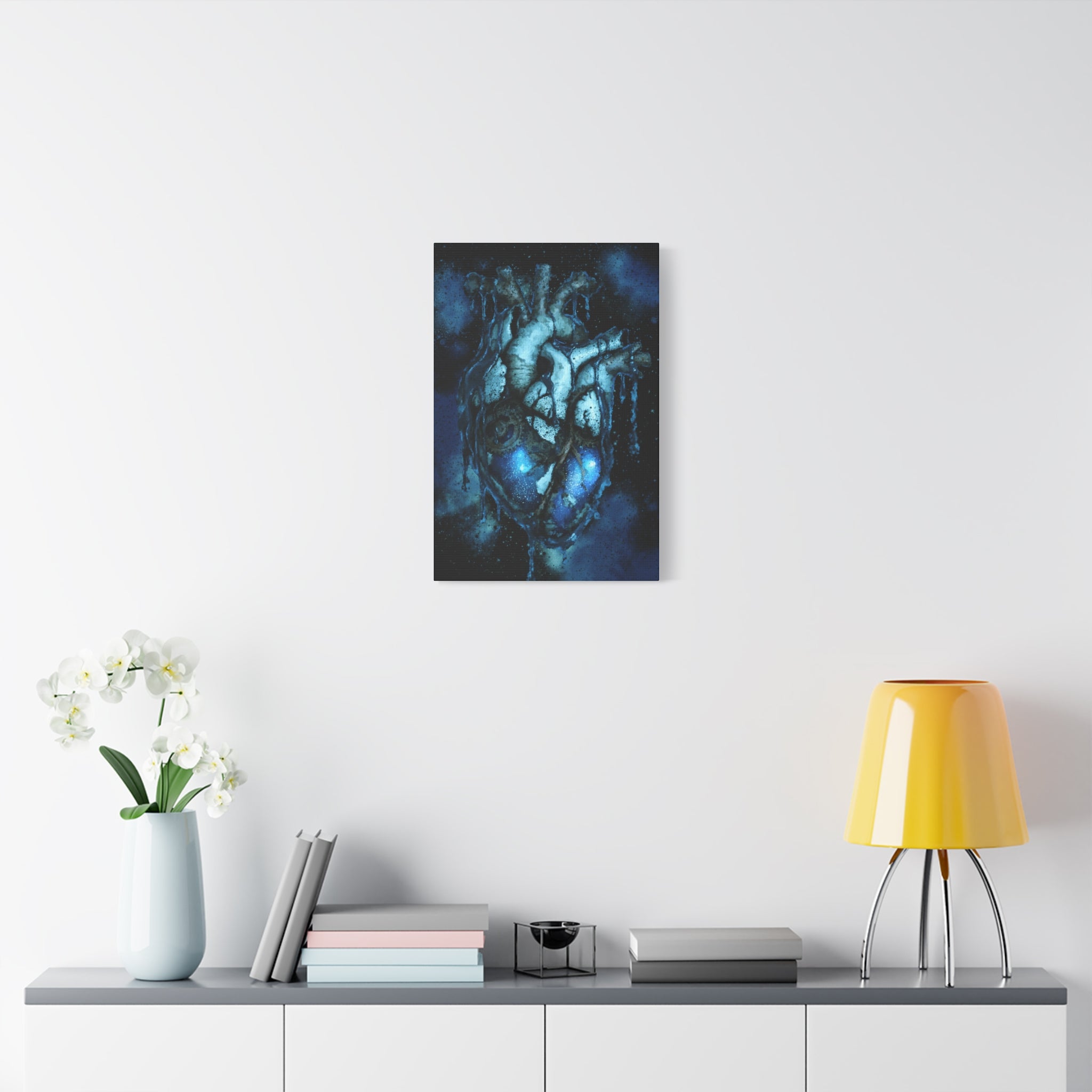 Galaxy Heart Canvas Wall Art - Cosmic Anatomical Space Love Decor