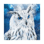 Frost Owl Poster Print - Winter Woodland Bird Art